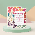 Boho Chic Retro farbenfrohe blumenreiche Hochzeit Einladung<br><div class="desc">Boho Chic Retro farbenfrohe blumengeschichtliche Einladung</div>