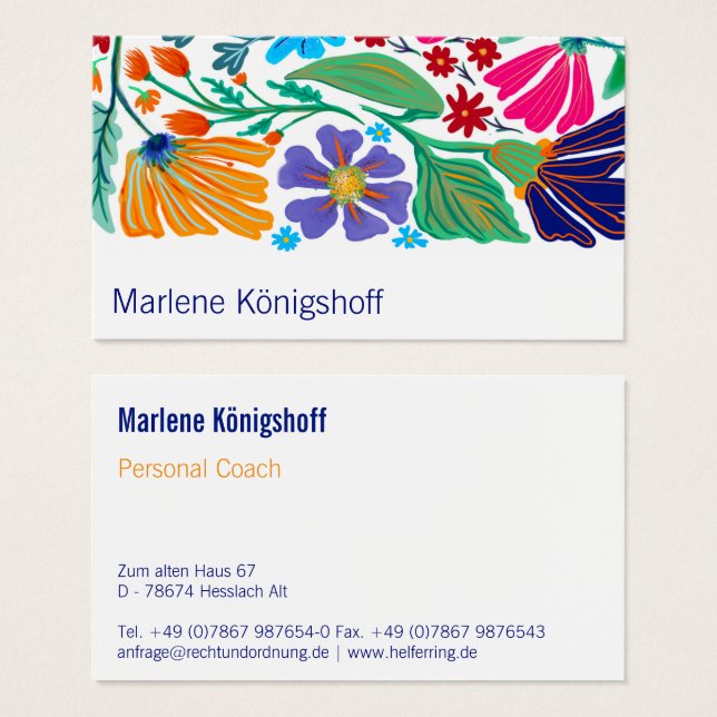 Boho Chic Retro Floral Handgemustertes Muster   (Vorne & Hinten)