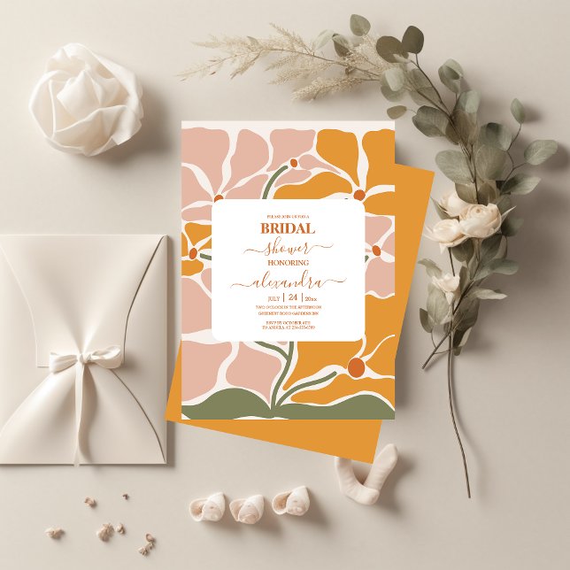 Boho Chic Retro Floral Wedding Einladung (Von Creator hochgeladen)
