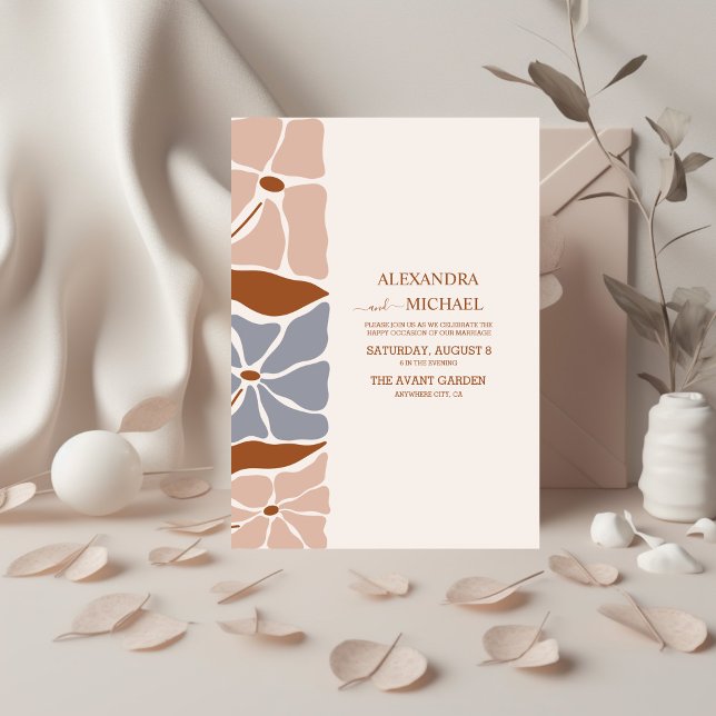 Boho Chic Retro Floral Wedding Einladung (Von Creator hochgeladen)