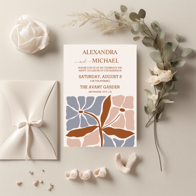 Boho Chic Retro Floral Wedding Einladung (Von Creator hochgeladen)