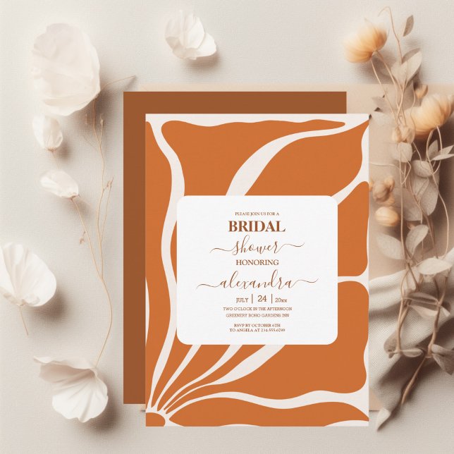 Boho Chic Retro Floral Wedding Einladung (Von Creator hochgeladen)