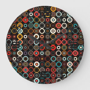 Boho Chic Rétro Horloge Colorée Cercle Art