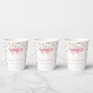 Boho chic rosa Bogen Blumenbecher Babydusche Papie Pappbecher