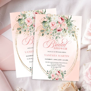 Boho-Chic-Rosa-Rosen-Hochzeitsdusche-Einladung Einladung
