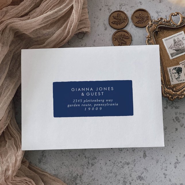 Boho Chic Royal Blue Guest Address Labels (Von Creator hochgeladen)