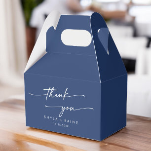 Boho Chic Royal Blue Vielen Dank für Ihre Hochzeit Geschenkschachtel