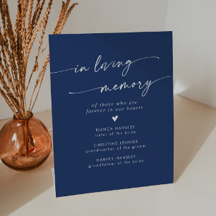 Boho Chic Royal Blue Wedding in Love Memory Sockelschild
