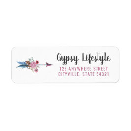 Boho Chic Rustic Feather Arrow Pink Rücksendeadres