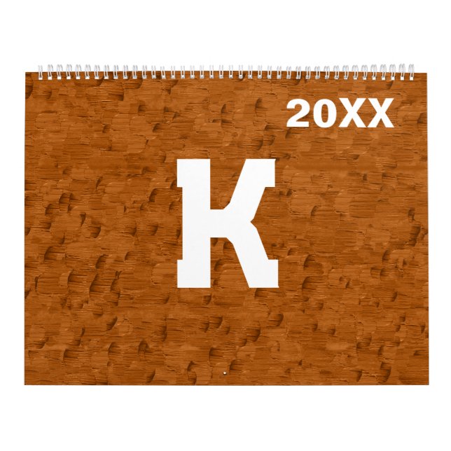 Boho Chic Rustic Holztextur Motivierend Kalender (Titelbild)