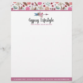 Boho Chic-rustikaler Feder-PfeilWatercolor Briefbogen