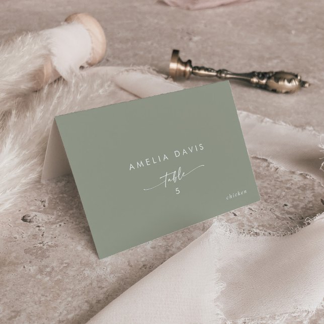 Boho Chic Sage Green Guest Name Platzkarten Tischnummer (Von Creator hochgeladen)