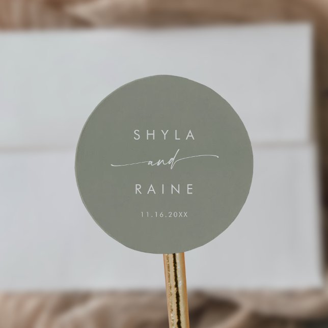 Boho Chic Sage Green Names Umschlag Aufkleber (Von Creator hochgeladen)