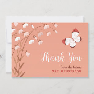 Boho-Chic-Schmetterling Floral Elegante Hochzeitsd Dankeskarte