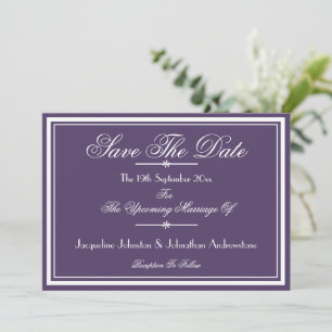 Boho Chic Schrift Staubiges Lila Save the Date Ankündigung