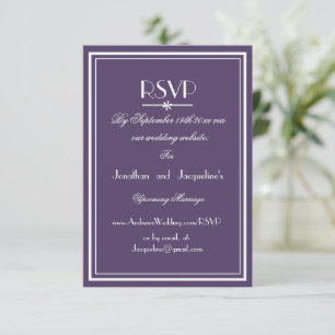 Boho chic script courriel site web Mariage carte R
