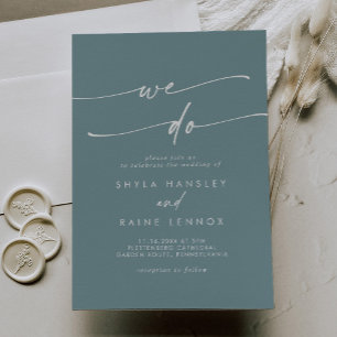 Boho Chic Seafoam Aquamarin wir Hochzeit machen Einladung