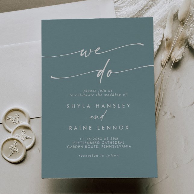 Boho Chic Seafoam Aquamarin wir Hochzeit machen Einladung (Von Creator hochgeladen)