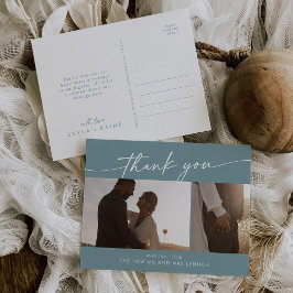 Boho Chic Seafoam Aquamarine Hochzeit Foto Vielen Postkarte