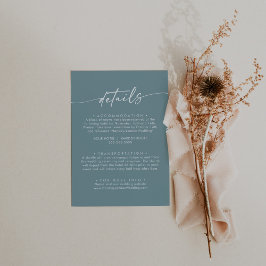 Boho Chic Seafoam Aquamarine Hochzeiten Details Begleitkarte