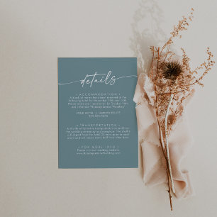 Boho Chic Seafoam Aquamarine Hochzeiten Details Begleitkarte