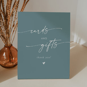 Boho Chic Seafoam Aquamarine Hochzeitskarten und G Sockelschild