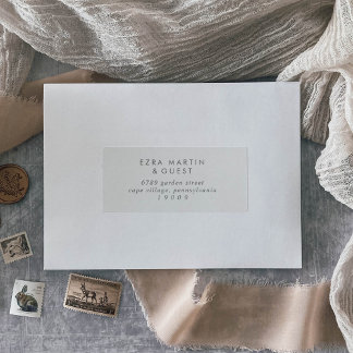 Boho Chic Silver Grey Étiquettes de adresse invité