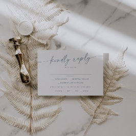 Boho Chic Slate Blue Menü Auswahl RSVP Karte