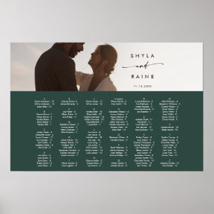 Boho Chic Smaragdgrün Bild Sitzordnung Poster