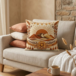 Boho-Chic-Sonne & Berg Kissen
