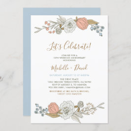 Boho Chic Spring Floral 10. Hochzeitstag Einladung