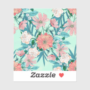 Boho chic spring garden Blume Illustration Aufkleber