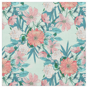 Boho chic spring garden Blume Illustration Stoff