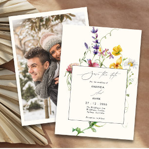Boho Chic Spring Wildblumen Einladung Hochzeit