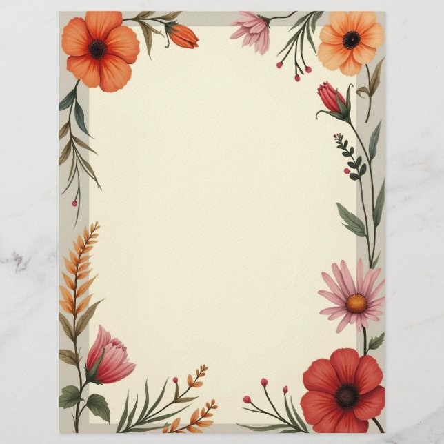 Boho Chic Stationery Paper Briefbogen (Vorderseite)