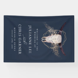 Boho Chic Steer Skull Einladung zur Hochzeit Banner