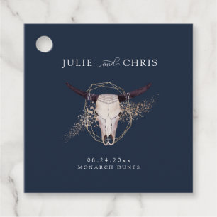 Boho Chic Steer Skull Wedding Geschenkanhänger