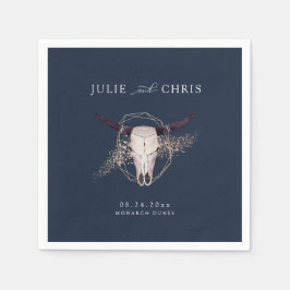 Boho Chic Steer Skull Wedding Serviette