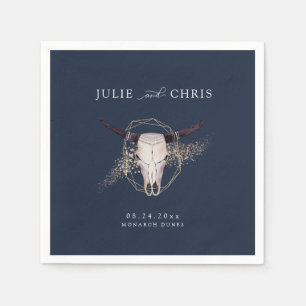 Boho Chic Steer Skull Wedding Serviette
