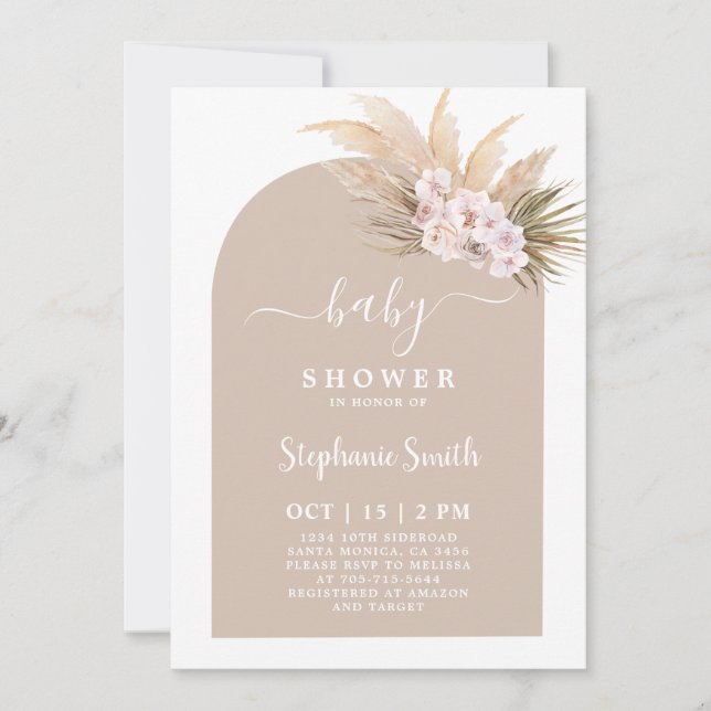 Boho Chic Tropical Baby Shower Girl Einladung (Vorderseite)