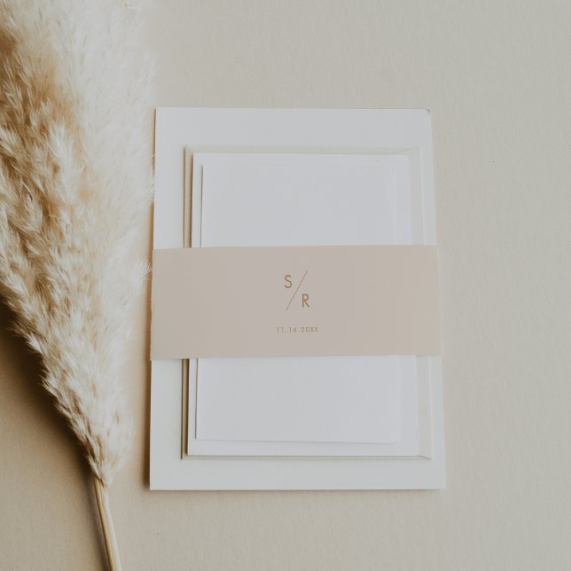 Boho Chic Vintag Gold Monogram Wedding Einladungsbanderole (Von Creator hochgeladen)