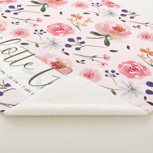 Boho Chic Wasserfarbenflorieren Personalisiert Sta Sherpadecke