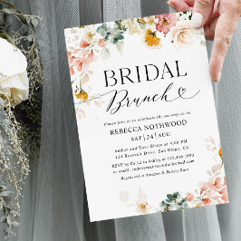 Boho Chic Watercolor Blume Bridal Brunch Einladung