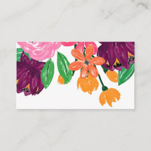 boho chic watercolor Burgund rosa Blume Visitenkarte