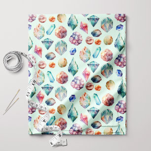 Boho Chic Watercolor Gemstones Stoff