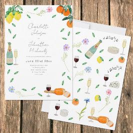 Boho Chic Watercolor Rustikale Sommerhochzeit Einladung