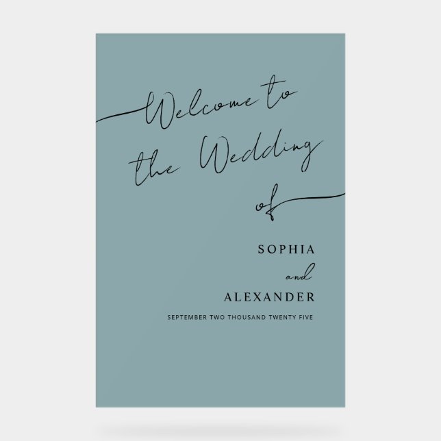 Boho Chic Wedding Acrylic Sign Willkommen. Acrylschild (Vorderseite)