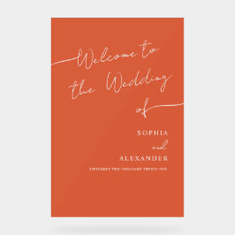 Boho Chic Wedding Acrylic Sign Willkommen. Acrylschild