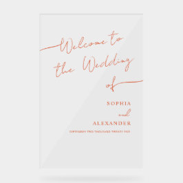 Boho Chic Wedding Acrylic Sign Willkommen. Acrylschild