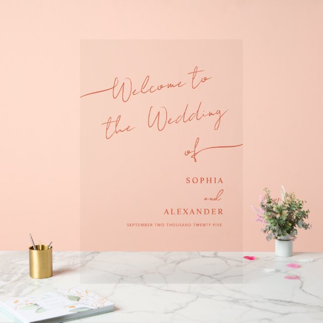 Boho Chic Wedding Acrylic Sign Willkommen. Acrylschild (Hochzeit)